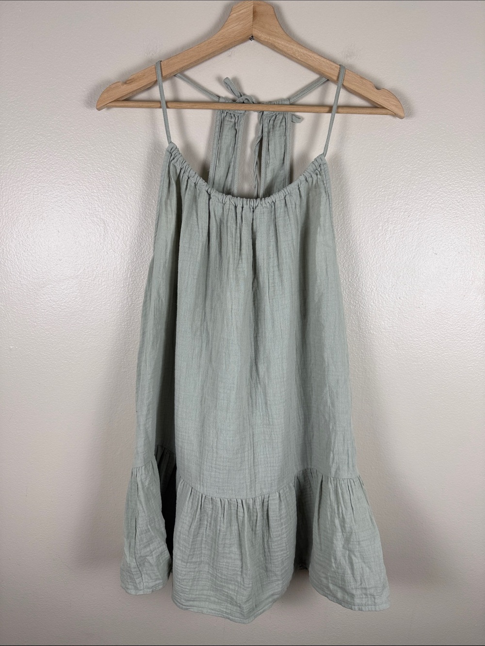 Xhilaration Sage Green Gauze Tiered Tunic Tank / Mini Dress. Medium.